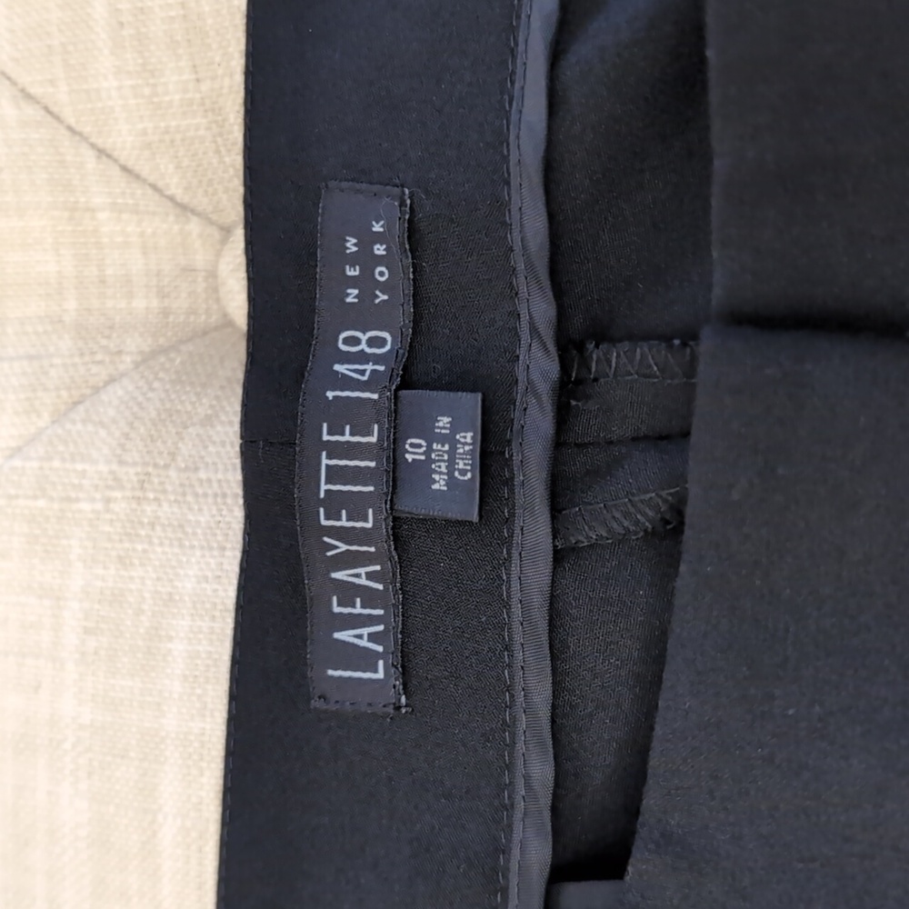 Lafayette 148 Black Wool Classic Straight Leg Trouser Sz 10 - Picture 3 of 8